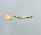 18K Gold Filled Colorful Rainbow CZ 5 Hole Multi Strand Connector CN409